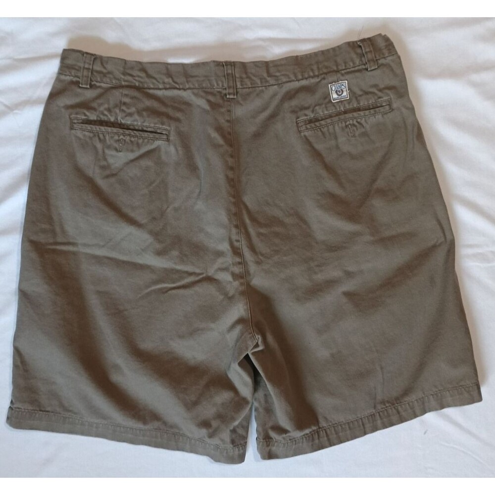 Chaps Ralph Lauren Shorts Mens 36 Olive Pleated Classic Fit Casual Cotton Chino